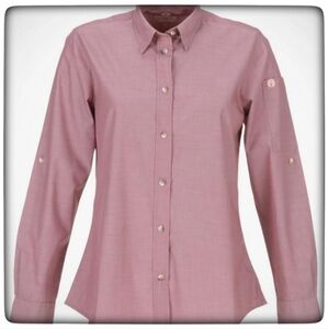 Chef Works Women's Chambray Shirt Dusty Rose Pink-Small